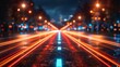 © Arifin Studio - Night city street with light trails.