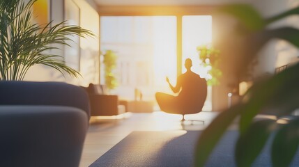 Poster - Therapist guiding mindfulness exercises blurred AI generated illustration