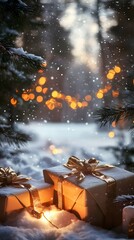 Poster - Timeless christmas scene with elegantly AI generated illustration
