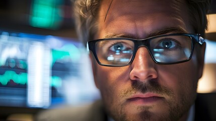 Poster - Trader in front of multiple AI generated illustration