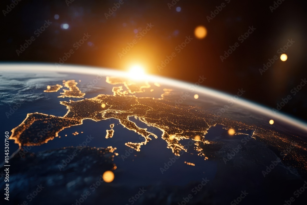 A stunning image of Earth from space at sunrise highlighting ...