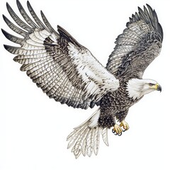 Majestic Eagle Soaring with Wings Spread Wide