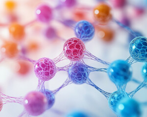 Poster - Colorful neural network visualization with interconnected nodes and strands