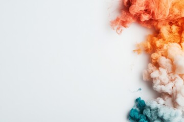 Poster - Colorful smoke swirls and blends in a creative display against a white background