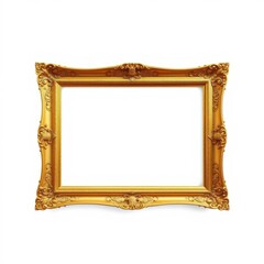 Golden picture frame isolated on white background clipping path included old antique gold picture frame frame isolated frame border design background isolated