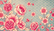 © Go - Beautiful floral vintage wallpaper background, one line art, with white tones