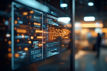 Poster - Data analysis display in a modern workspace showcasing advanced technology and digital interfaces