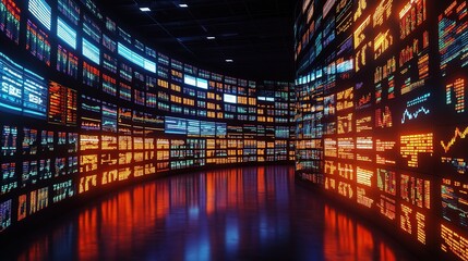 Poster - Vibrant Digital Stock Market Display in Real-Time Data Analysis