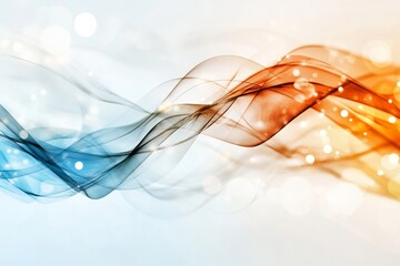 Poster - Flowing abstract waves of blue and orange colors create a vibrant, artistic background during a serene moment