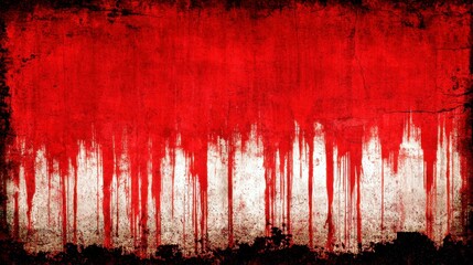 Poster - Grunge Texture with Red and White Color Drips on a Concrete Background for Abstract Design or Creative Projects
