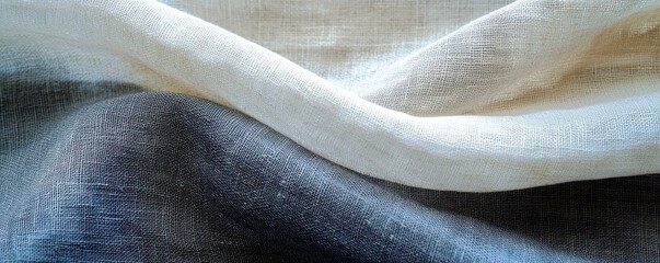 Aufkleber - Elegant Linen Fabric Texture with a Subtle Gradient in Neutral Tones of White and Gray, Perfect for Home Decor or Textile Design Use