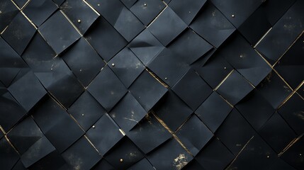 Poster - Intricate dark geometric patterns on a textured surface reveal artistic design and craftsmanship