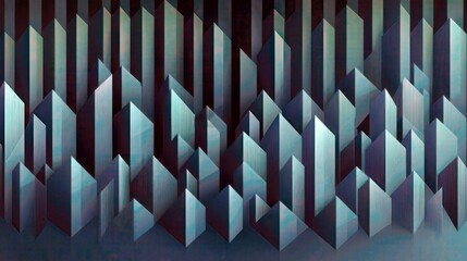Poster - Abstract geometric design featuring sharp angular shapes in a gradient color scheme creating a modern artistic background texture