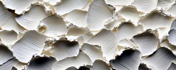 Aufkleber - Textured Background of Jagged and Irregular Shredded White Paper with Subtle Shadows and Highlights for Artistic and Modern Designs