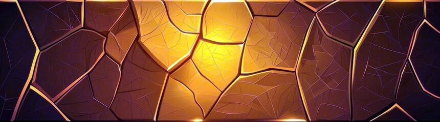 Poster - Abstract background with cracked texture featuring golden and dark hues, perfect for design projects, wallpapers, and artistic presentations.