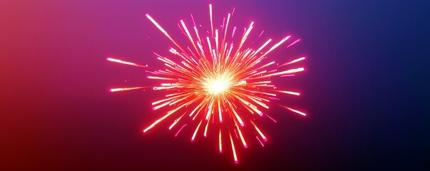 Poster - Bright and Colorful Sparkler Creating a Festive Atmosphere Against a Dark Blue and Purple Background