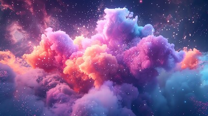 Wall Mural - Colorful nebula cloud formation in space.