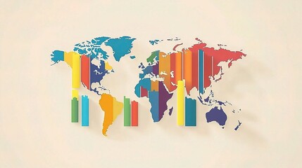 Canvas Print - Colorful Global Financial Trends Illustrated with Forex Data Visualization