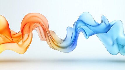 Poster - a vibrant abstract design featuring a flowing wave of color transitioning from warm orange to cool b