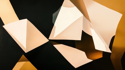 Aufkleber - Abstract Composition of Geometric Shapes in Soft Pastel Tones