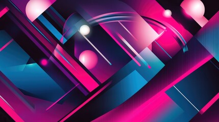 Poster - Abstract Colorful Background with Geometric Shapes and Soft Lights