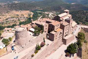 Wall Mural - Panoramic view from the drone on the Cardona castle. Catalonia, Spain