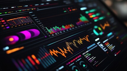 Poster - Colorful Financial Dashboard Showcasing Diverse Stock Metrics
