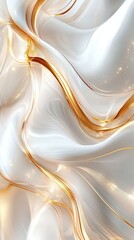 Poster - Abstract Gold And White Swirling Design