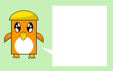 Sticker - penguin with blank banner. illustration.