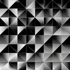 Poster - Geometric Triangular Pattern in Black and White Shades Design