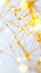 Poster - Abstract Yellow Network Structure with Bright Light Background