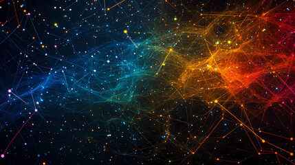 Wall Mural - fantastic multicolored outer space with stars, constellations, galaxies, planets and nebulae. genera