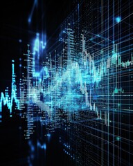 Poster - Dynamic data visualization digital realm abstract graphics futuristic environment digital viewpoint technology concept