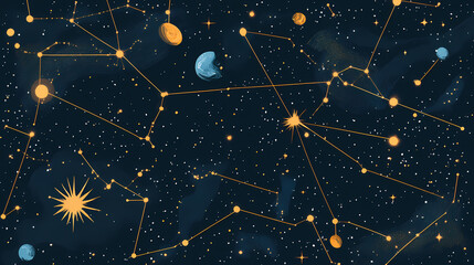 celestial galaxy, star map, cosmic universe constellation background, wallpaper. constellation. illu
