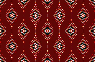 Wall Mural - Geometric ethnic oriental seamless pattern traditional Design for background,carpet,wallpaper.clothing,wrapping,Batik fabric,Vector illustration.embroidery style - Sadu, sadou, sadow or sado