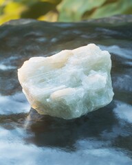 Poster - Amazonite crystal display natural striations close-up outdoor setting natural light natural beauty