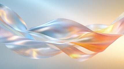 Poster - Dynamic multicolored ribbons floating in midair abstract art modern design soft background aesthetic view creativity