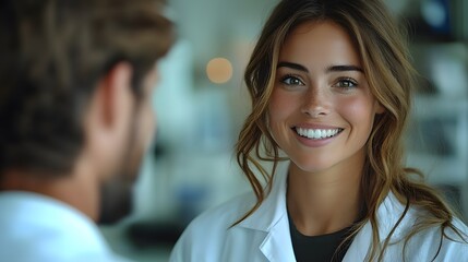 Poster - Smiling doctor consulting a patient AI generated illustration