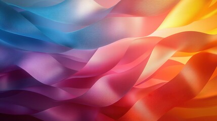 Poster - Dynamic abstract ribbons floating in air colorful background digital artwork vibrant environment artistic viewpoint