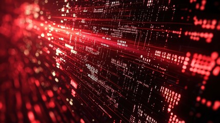 Poster - Falling stock data visualization digital finance technology environment abstract viewpoint deep red concept