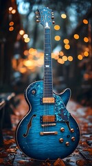 Poster - Stylish musician tuning a guitar AI generated illustration