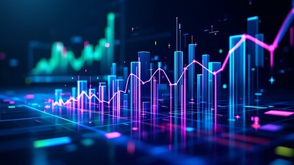 Wall Mural - e-commerce sales performance visualized with pulsating graphs showing growth trends, data analytics,