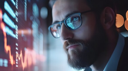 Poster - Professional consultant reviewing financial data AI generated illustration