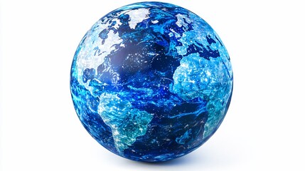 Poster - Digital globe, world map, blue planet, earth.