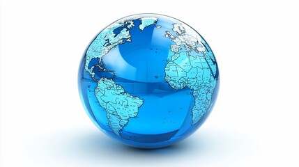 Poster - Crystal globe showing continents and oceans.