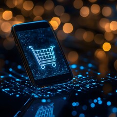Poster - Modern e commerce theme with AI generated illustration