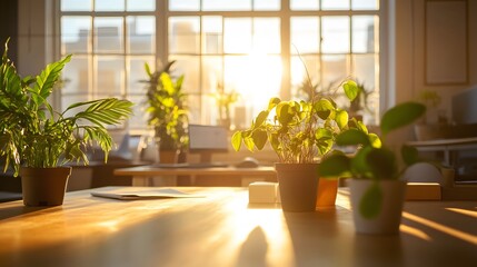 Poster - Morning sunlight streaming into an AI generated illustration