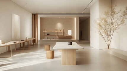 Poster - Open plan workspace with a AI generated illustration