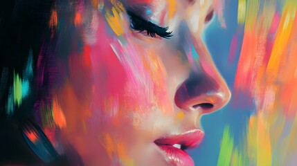 Poster - Painter finishing details on a AI generated illustration