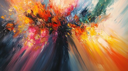 Fototapete - Painter holding a palette of AI generated illustration